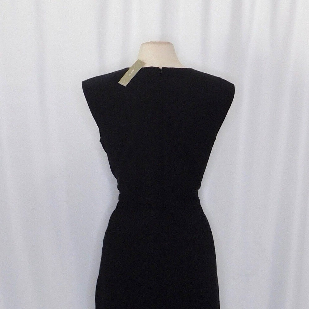 NWT!! J. CREW New Resume Tollegno Italian Wool Dress Solid Black Sheath Preppy 8