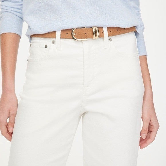 NWT!! J. CREW Factory Wide-Leg Cropped Jeans All-Day Stretch Solid White Size 32