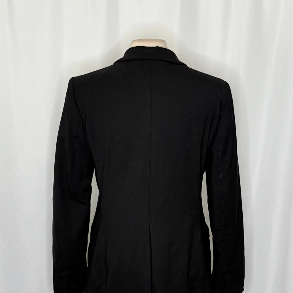 M.M. LAFLEUR The Yiyan Classic Blazer Italian Wool Twill Solid Black Size 10