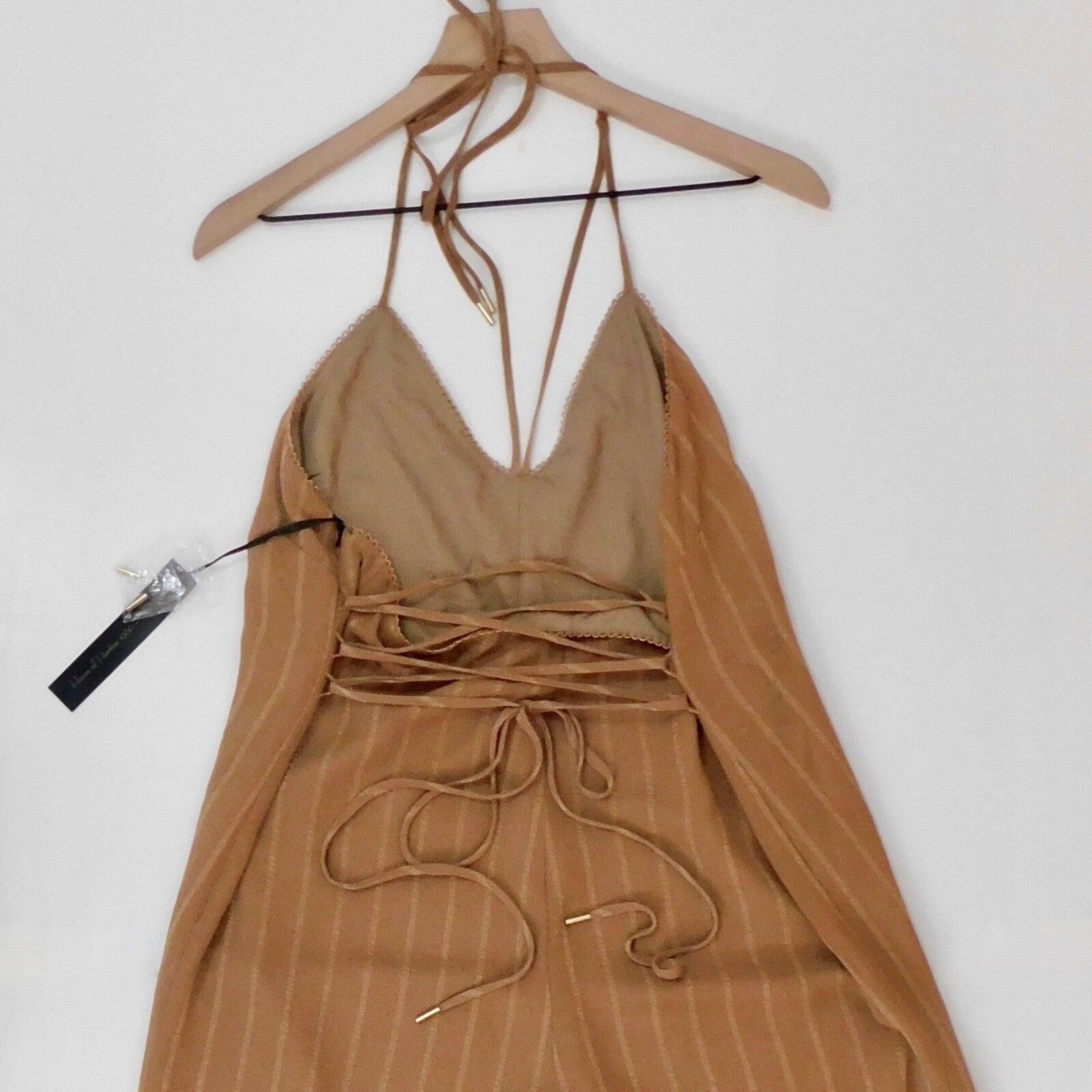 NWT!! HOUSE OF HARLOW 1960 x Revolve Paolo Jumpsuit Tawny Brown Festival Large