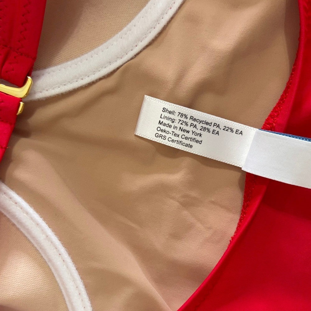 NWT!! FREE PEOPLE x Follow Suit Regina One-Piece Swimsuit Vermillion Red X-Large
