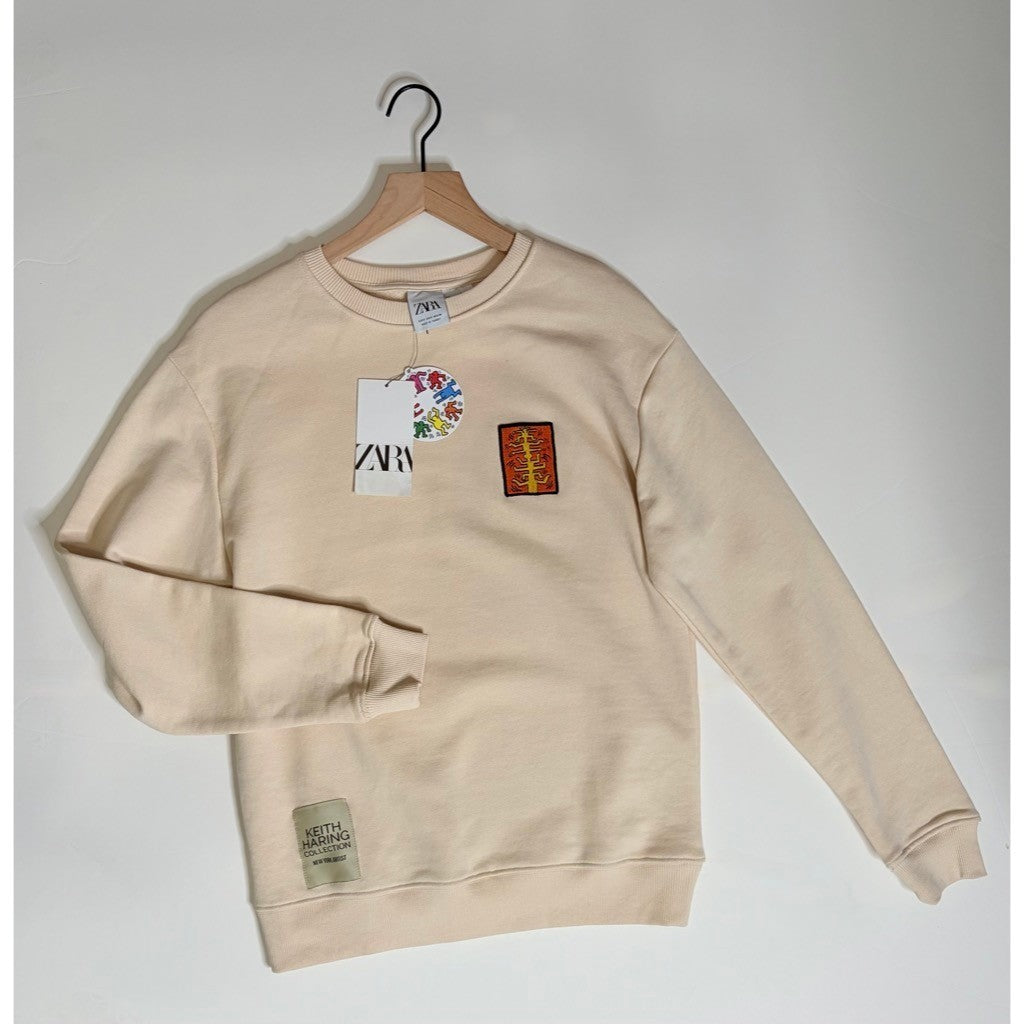 NWT!! ZARA x Keith Haring Foundation Patch Sweatshirt Streetwear Collaboration S