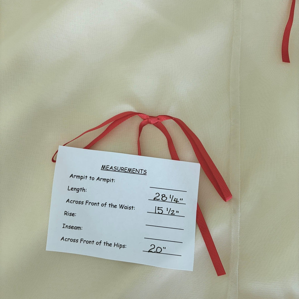 Anthropologie MAEVE Ribbon Pencil Midi Skirt Tulle Ivory Red Coquette 12 Petite