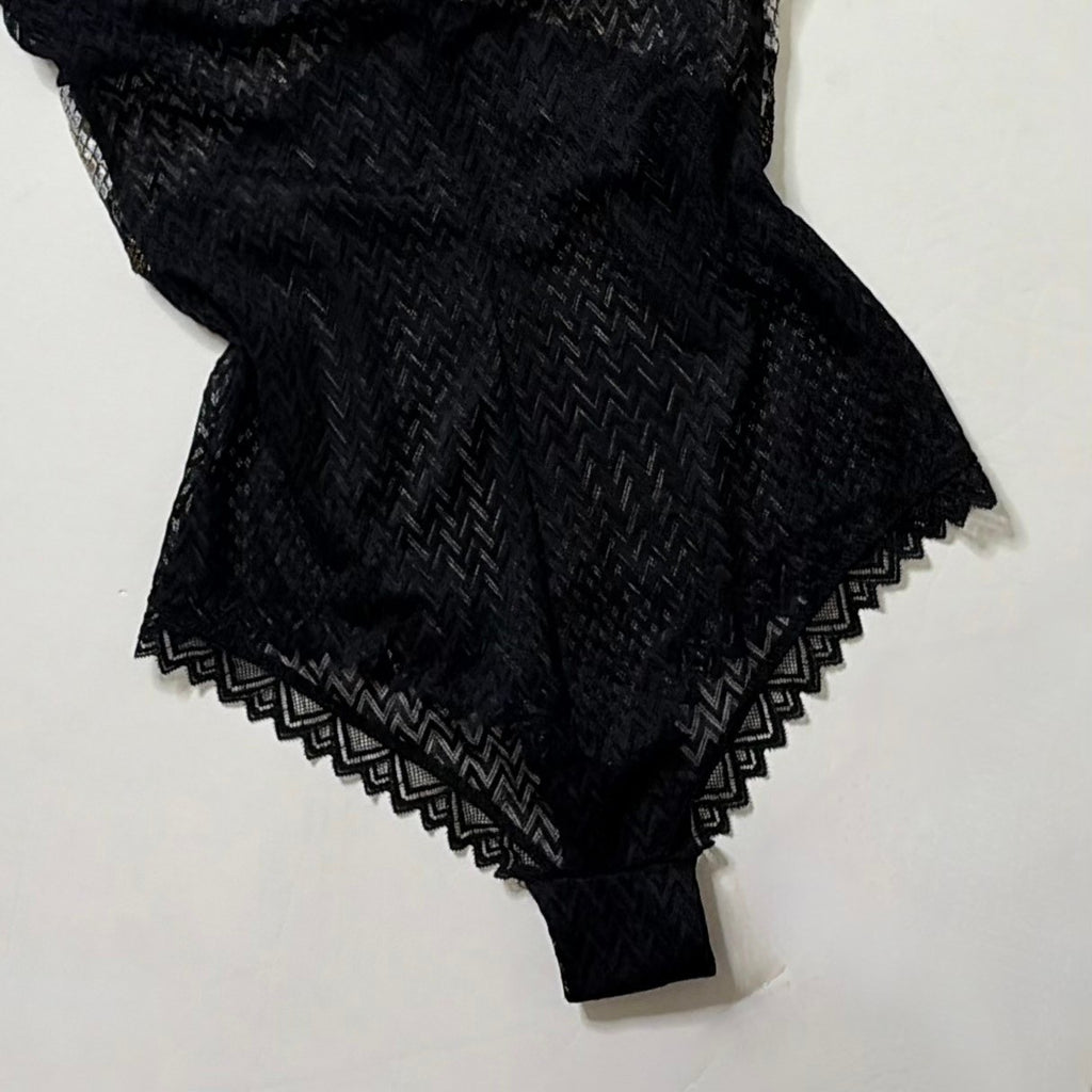 INTIMISSIMI Snake Charmer Embroidered Bodysuit Chevron Lace Lingerie Small