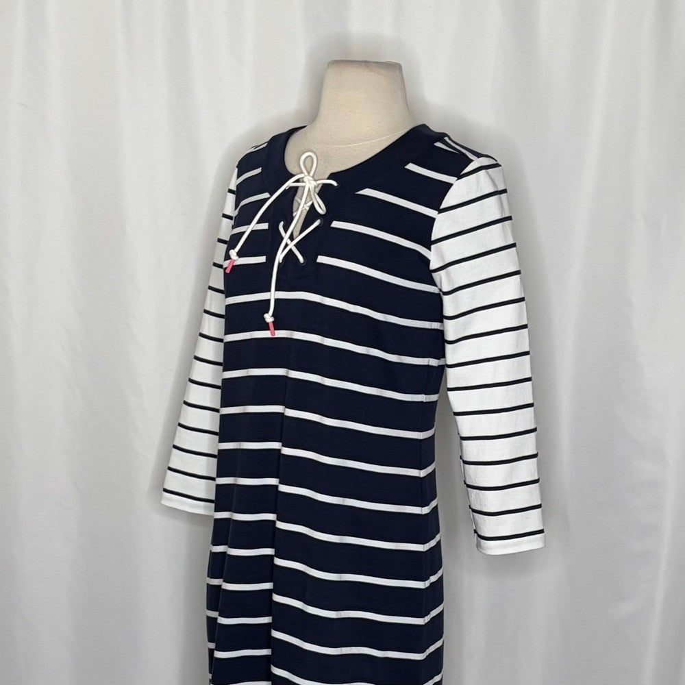 NWT!! TOMMY BAHAMA Floricita Stripe Shift Dress Navy Blue White Stripe X-Small