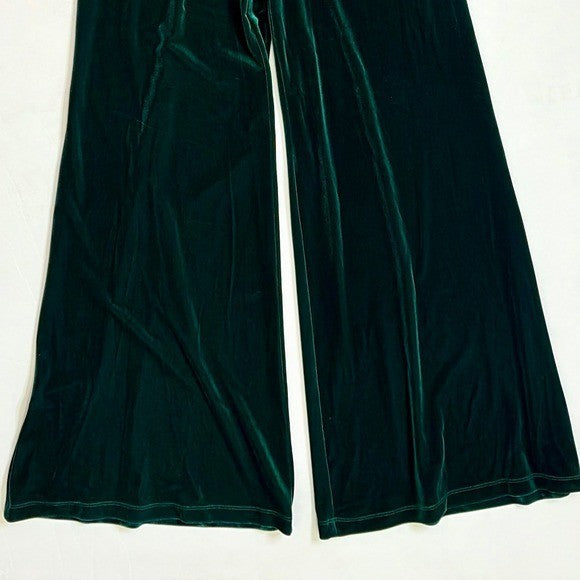 NWT!! Anthropologie COREY LYNN CALTER Green Velvet Wide Leg Jumpsuit X-Small