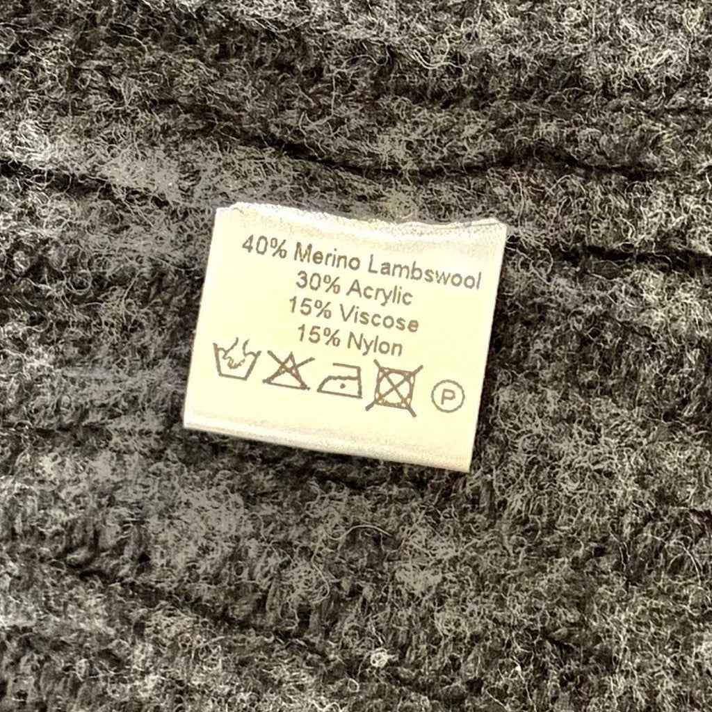 7115 BY SZEKI Dark Grey Turtleneck Sweater Merino Wool Boxy Oversized Small