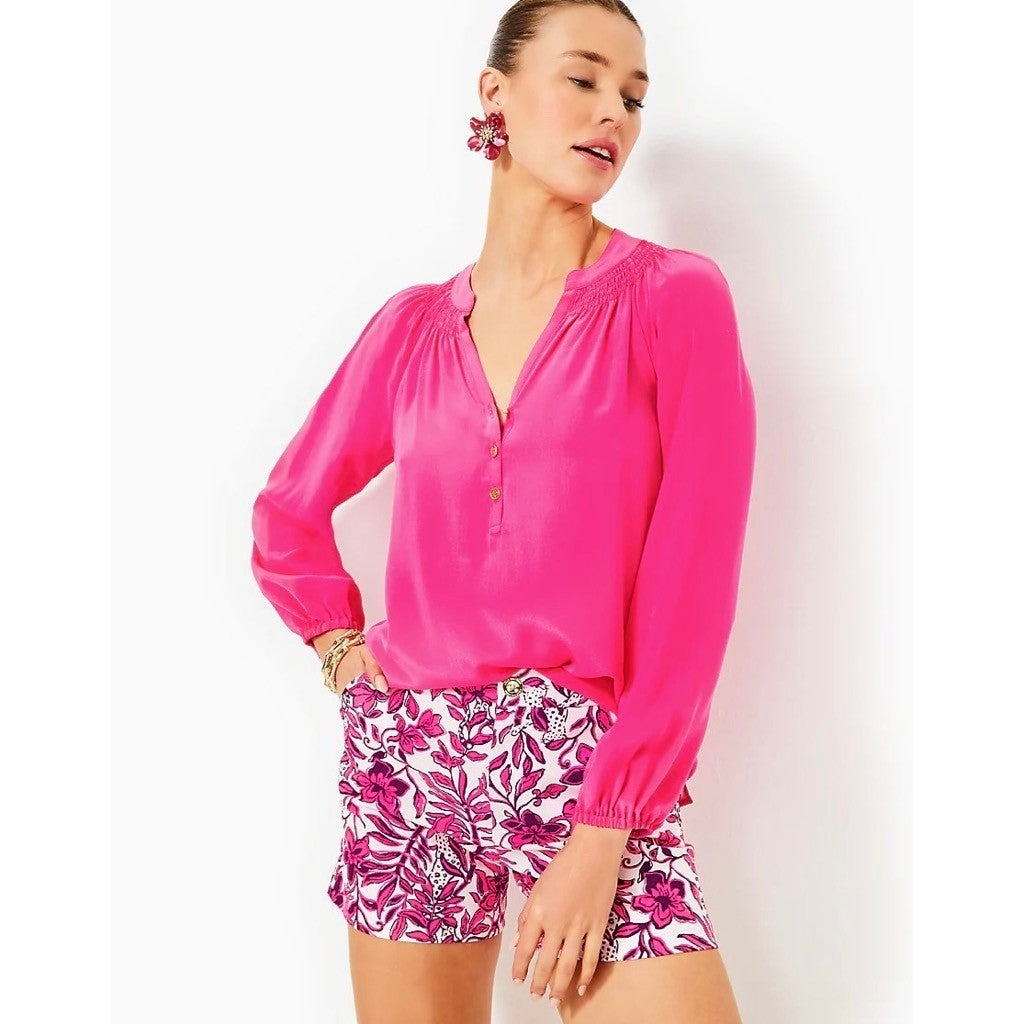 LILLY PULITZER Gretchen High Rise 5" Shorts Elderflower Blossom Lil Escape 2