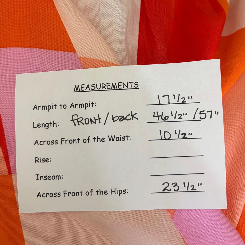 NWT! ATL ABEL THE LABEL Nova Maxi Dress High Low Pink Colorblock Abstract Medium