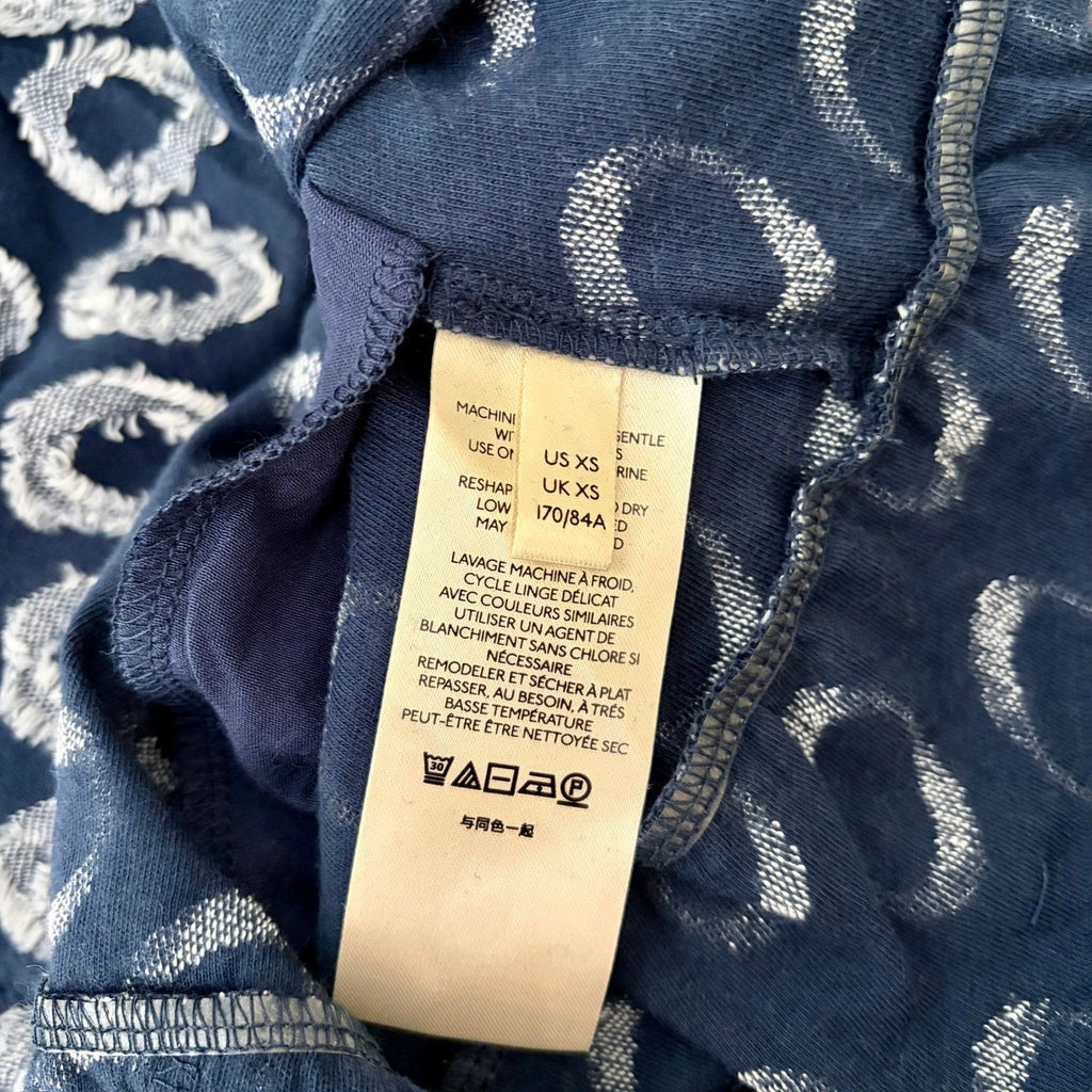 NWT!! Anthropologie MAEVE Lisanne Textured Tunic Tiered Dress Blue White X-Small