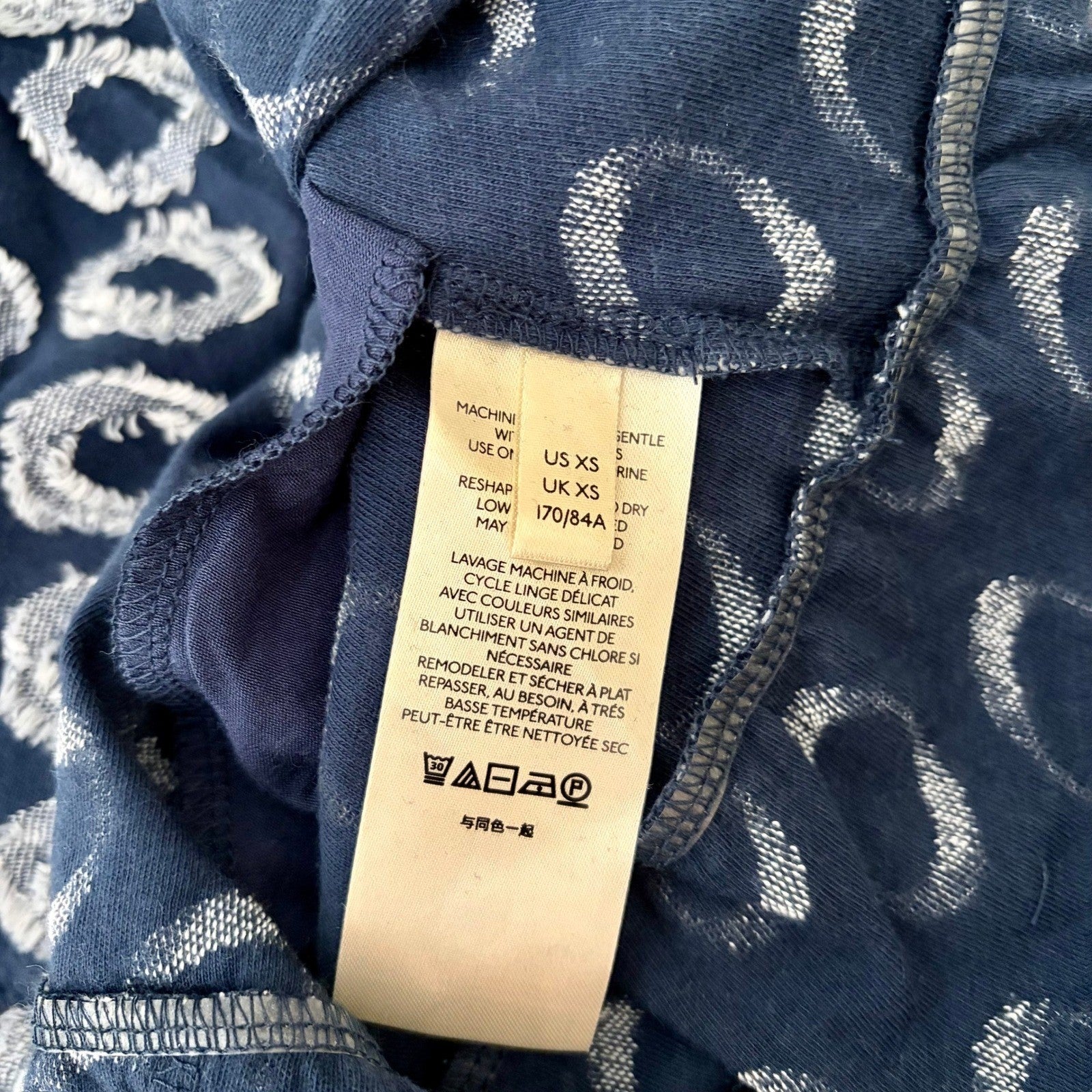 NWT!! Anthropologie MAEVE Lisanne Textured Tunic Tiered Dress Blue White X-Small