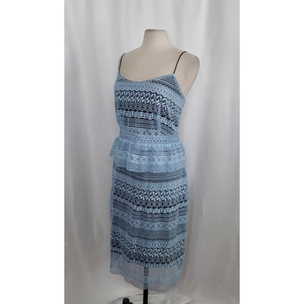 NWT!! LITTLE WHITE LIES Blue Crochet Lace Peplum Sheath Dress XX-Large XXL