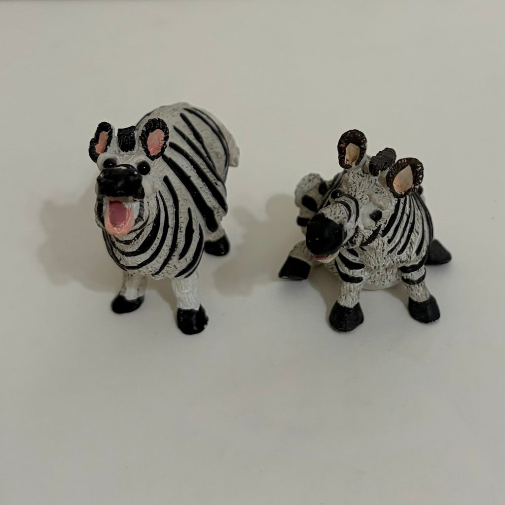 Vintage Pete Apsit NOAH'S ARK Set Two 2 Zebras Zoulou Zoe Zebra Animal Figures