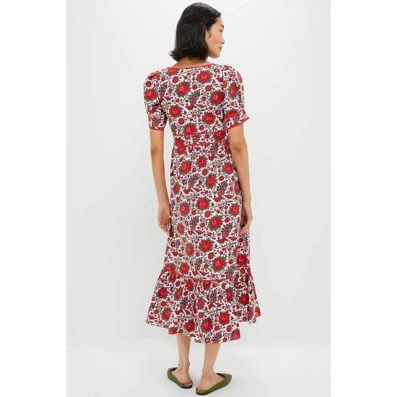 NWT!! Tuckernuck PINK CITY PRINTS Peony Bird Evelyn Dress Floral Maxi X-Small