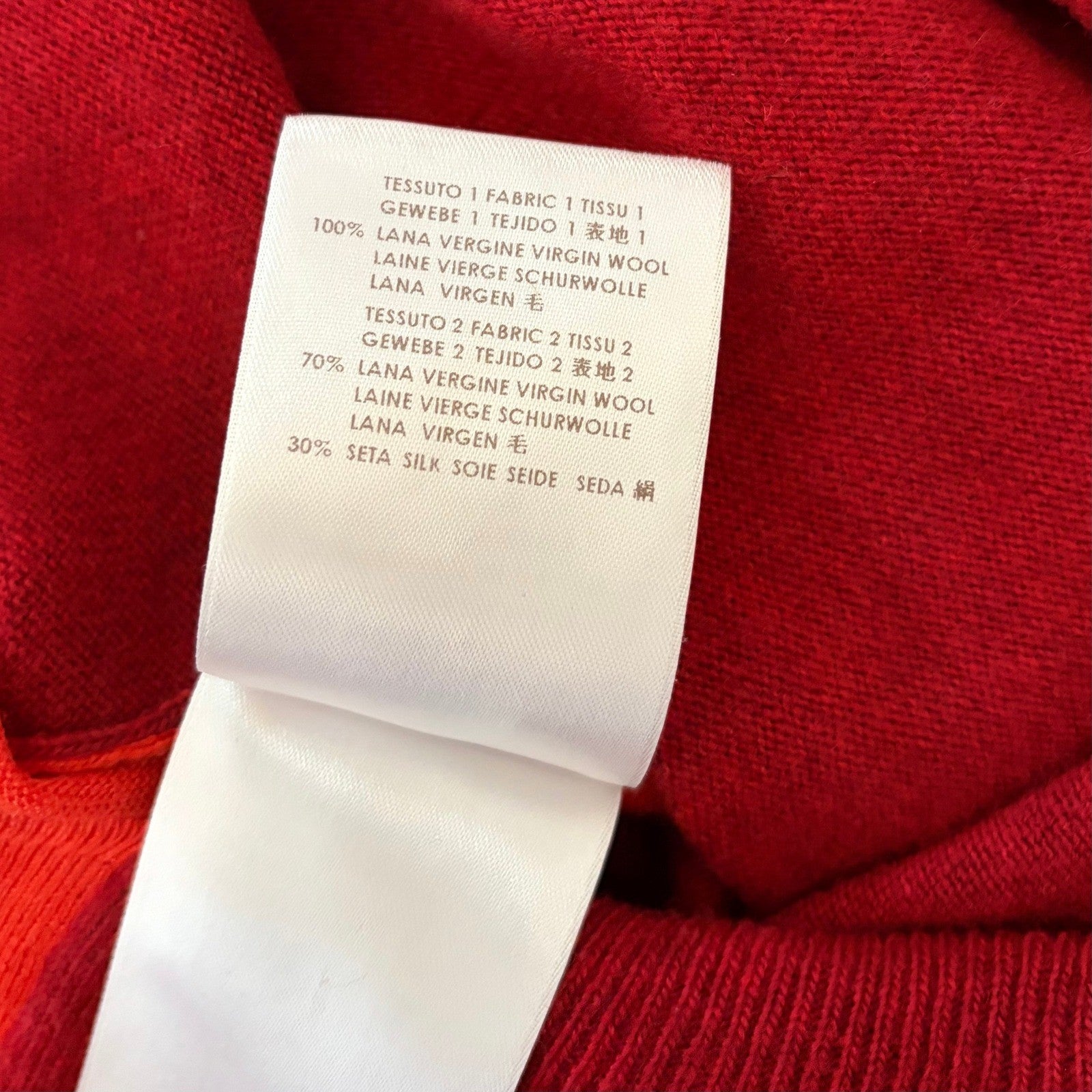 STELLA MCCARTNEY Wool Silk Colorblock Pullover Sweater Knit Red Orange 38 US 4