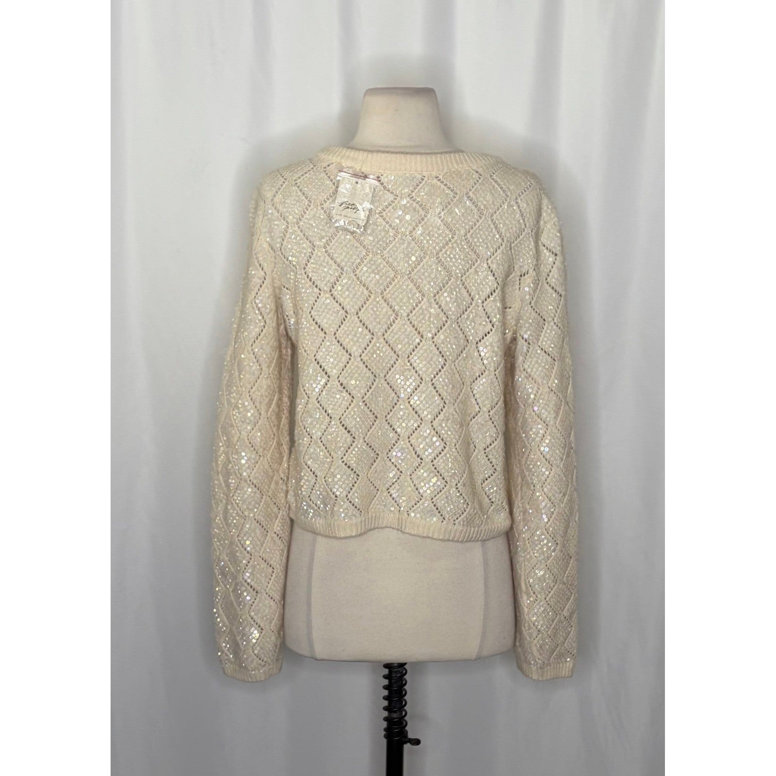 NWT!! Free People WE THE FREE Mermaid Cardi Cardigan Sweater Sequins Small