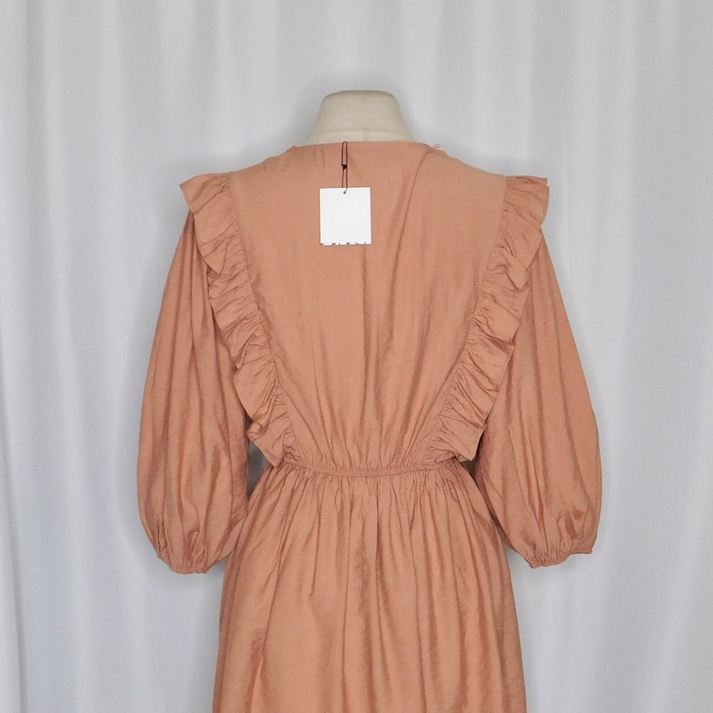 NWT!! ZARA Marsala Guipure Lace Ruffled Mini Dress Blogger Favorite Medium