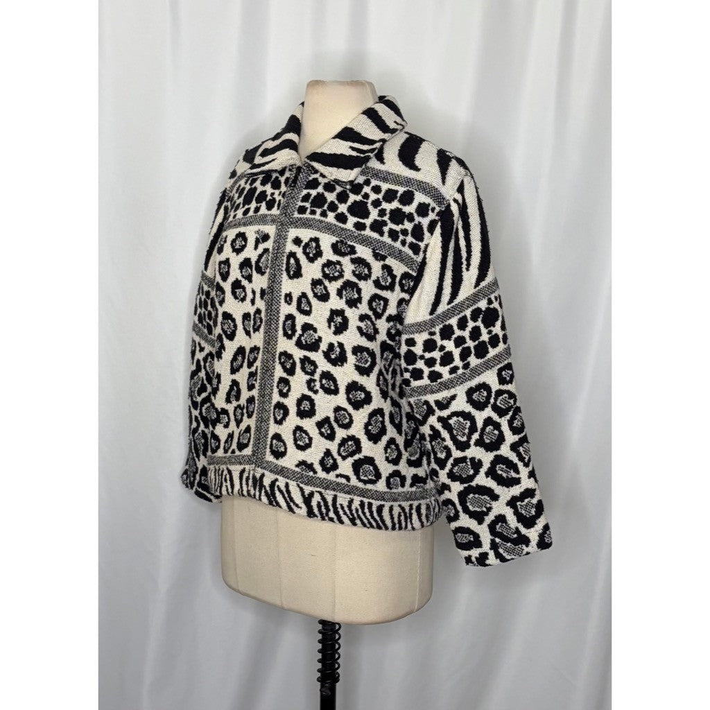 Vintage PAINTED PONY Animal Print Jacket Cropped Cottagecore Western Medium