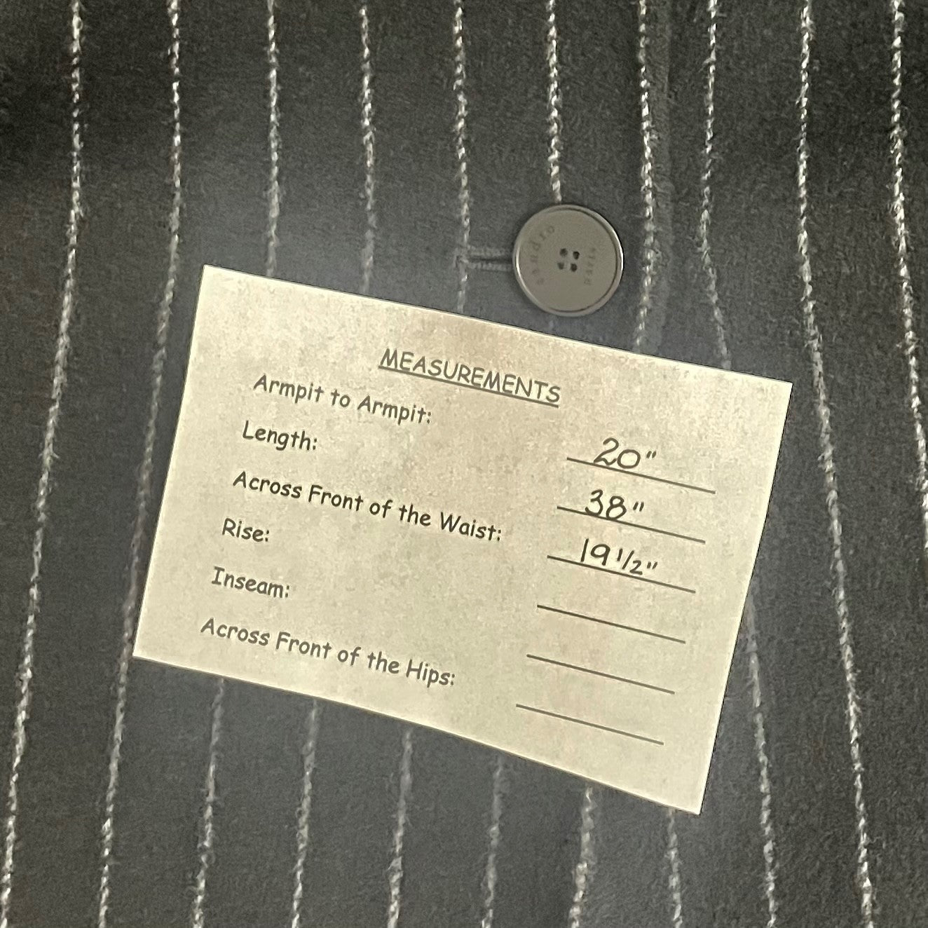 SANDRO Paris Felted Wool Long Coat Black Gray Pinstripe Stripe Size 1 / US 4
