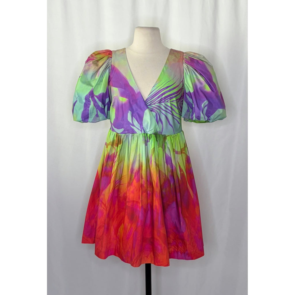 NWT!! Anthropologie Plenty by TRACY REESE Tie Dye Puff Sleeve Dress X-Small