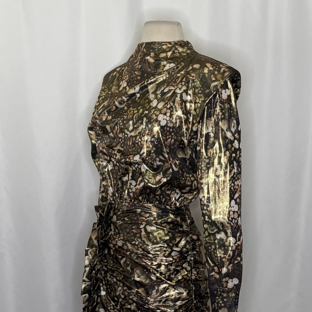 Revolve ALL SAINTS Lilliana Kettu Metallic Mini Dress Allsaints Party Size 4