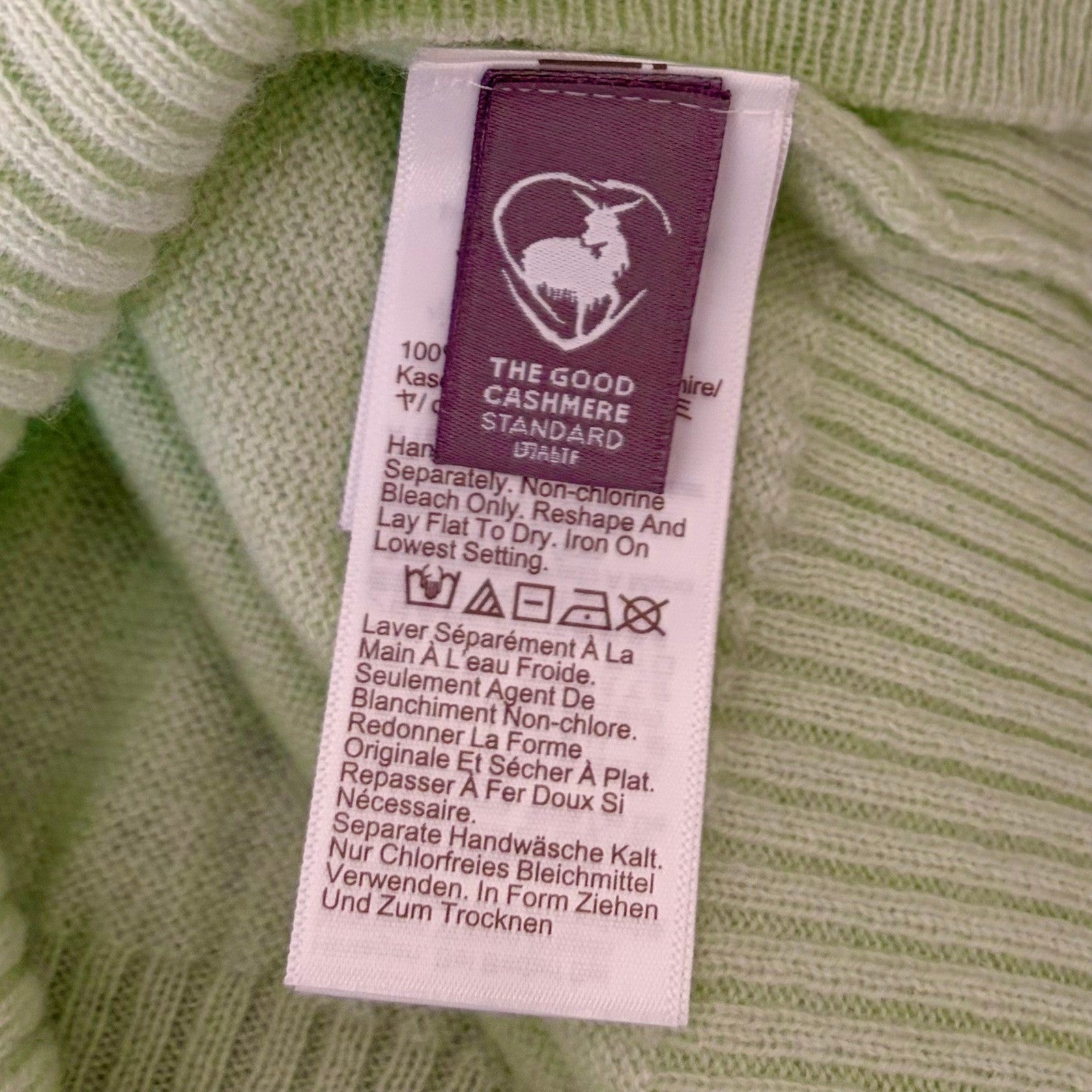 NWT!! J. CREW Cashmere Shrunken Crewneck Sweater Green Sheer Mint Knit Small