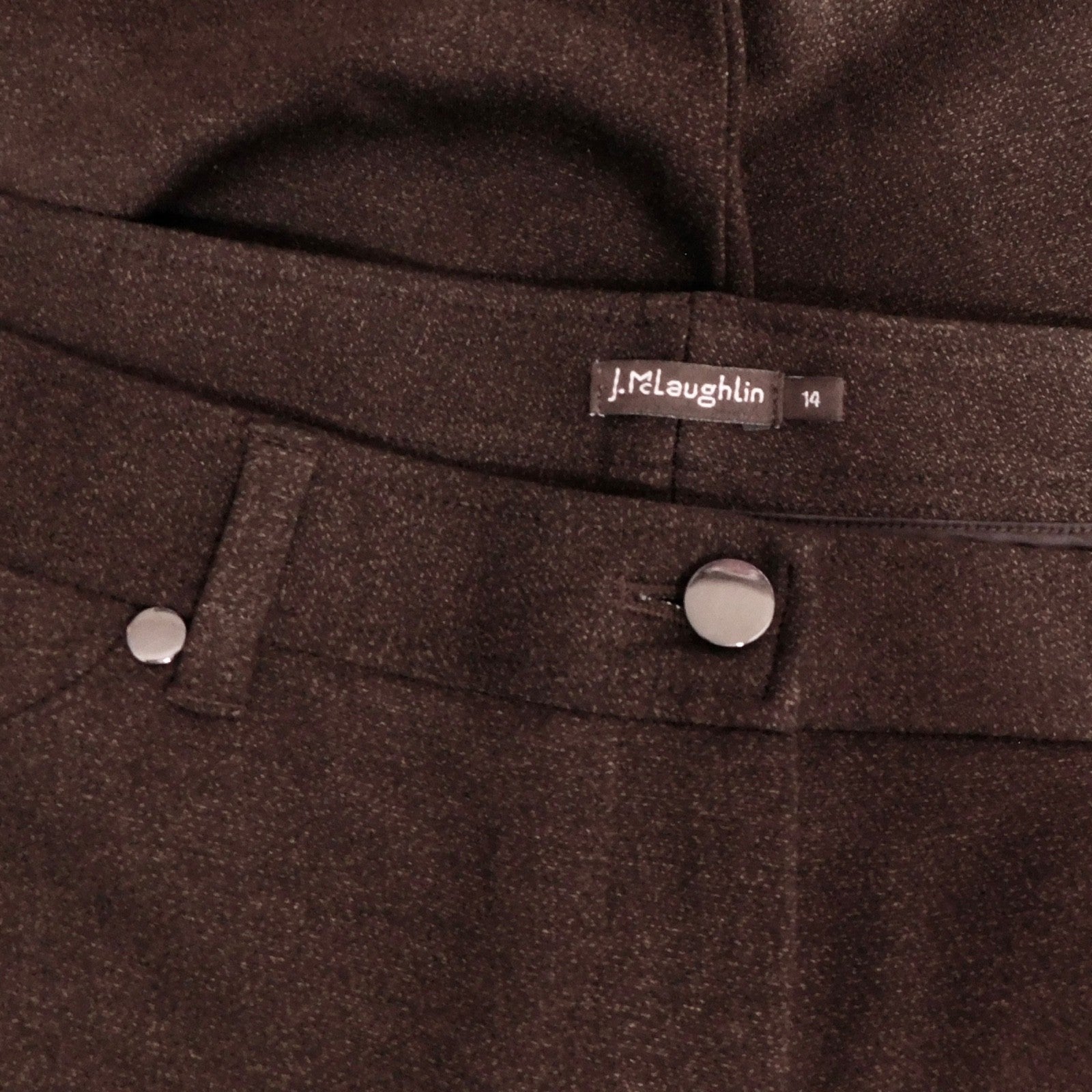 J. MCLAUGHLIN Brown Becca Tapered Trousers Pants Stretch Pockets Legging Size 14