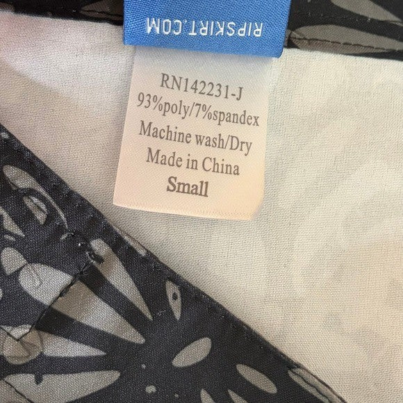 RIPSKIRT Hawaii Length 2 Wrap Skirt Rip Skirt Gray Shibori Butterfly Small