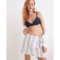 NWT!! MADEWELL Cover-Up Wrap Skirt Striped Tie Waist Beach Lighthouse XX-Small