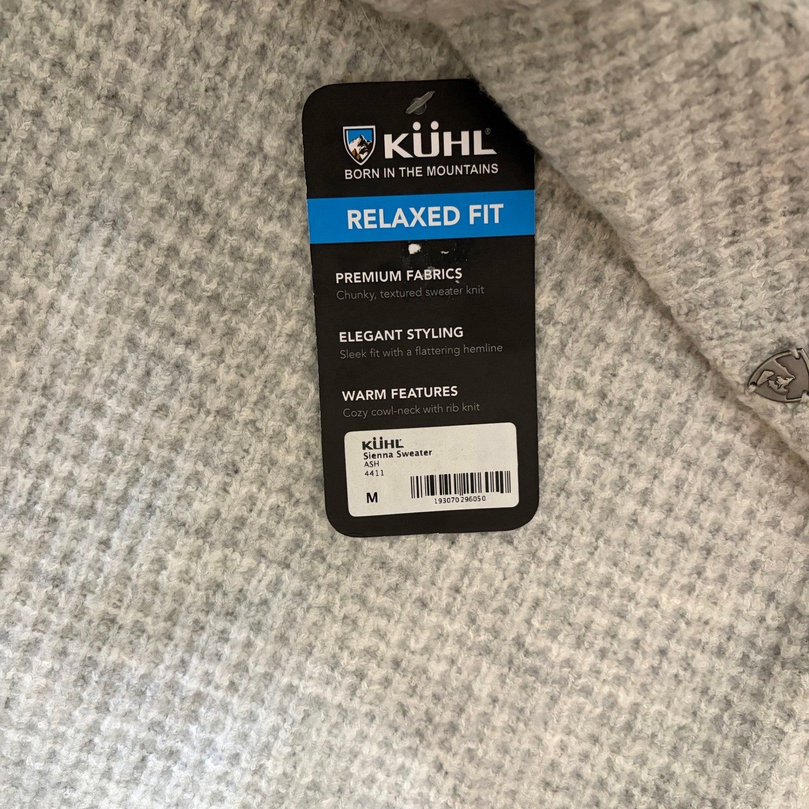 NWT!! KÜHL Sienna Sweater Turtleneck Cowl Pullover Ash Gray Knit Kuhl Medium