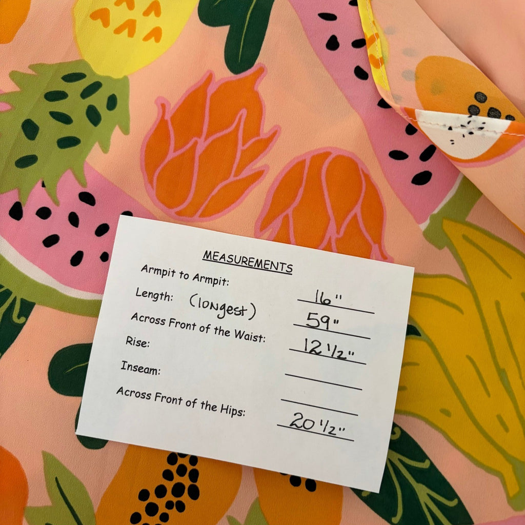 Anthropologie HUTCH Fruit High-Low Wrap Maxi Dress Glenne Tie Waist X-Small