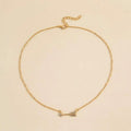 Boho Festival Rhinestone Arrow Gold Necklace Jewelry Chic Southwestern Chain
