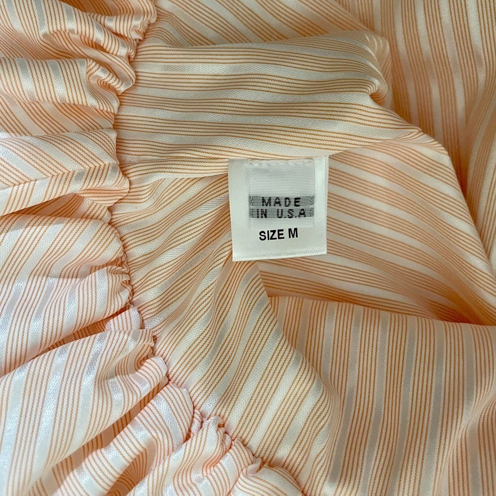 PETERSYN Lennon Bubble Mini Skirt Orange White Stripes Party Glam Flirty Medium