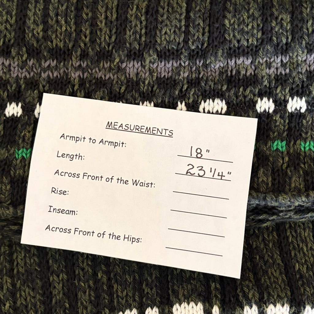 DRIES VAN NOTEN Green Striped Pullover Knit Sweater V Neck Medium