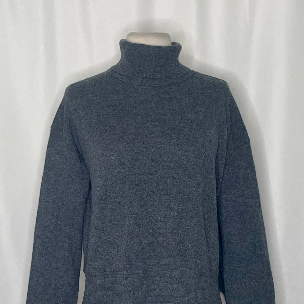 Inhabit NHBT Cashmere Rib Hem Turtleneck Sweater Charcoal Gray Size P X-Small