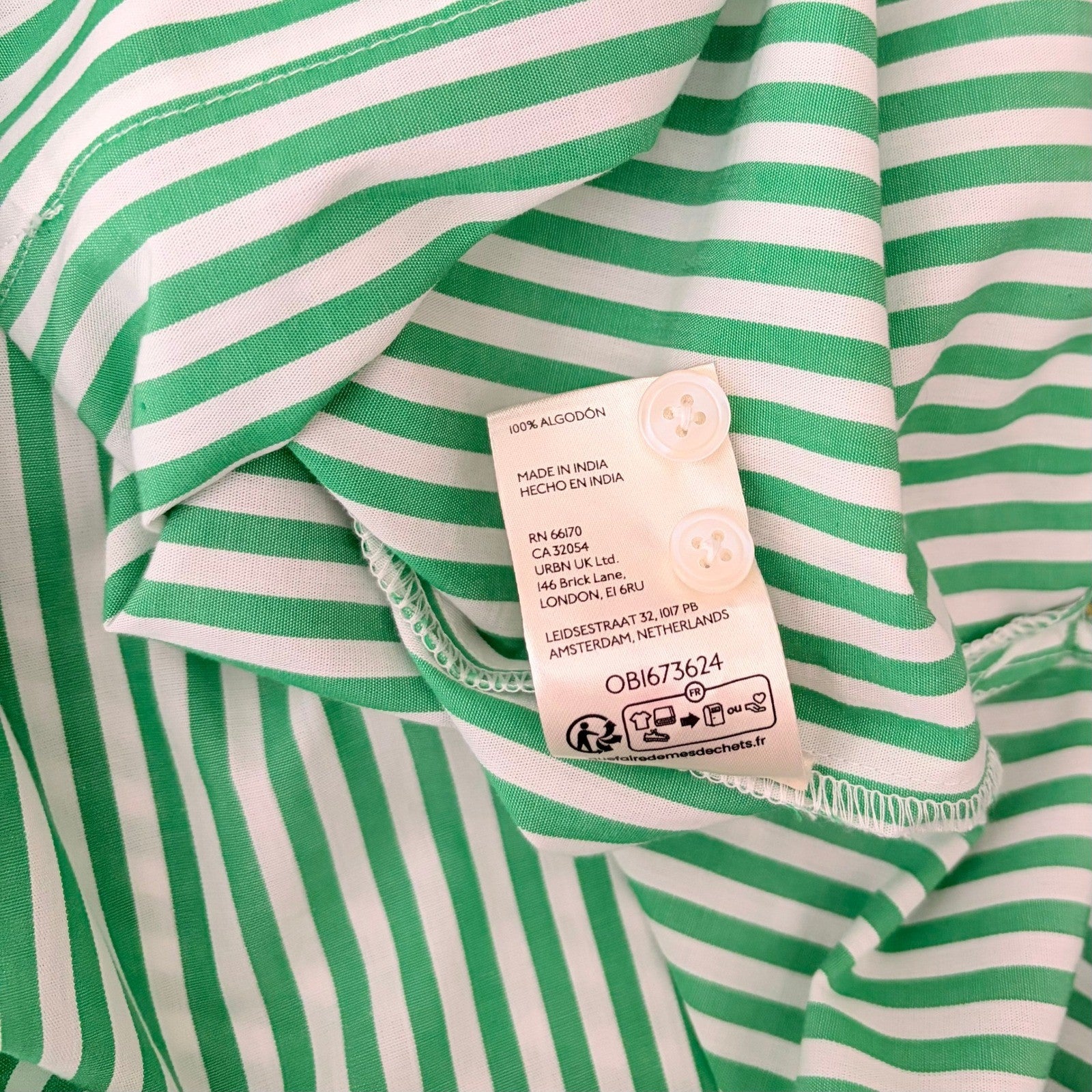 Anthropologie MAEVE The Bennet Green Stripe Buttondown Shirt Top Medium