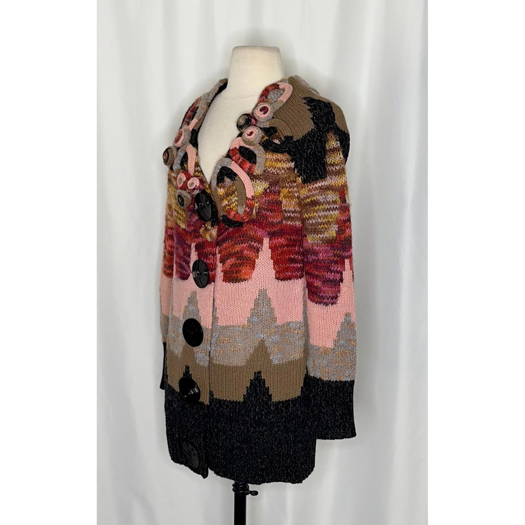 Anthropologie SLEEPING ON SNOW Loops & Angles Cardigan Sweater Wool Small