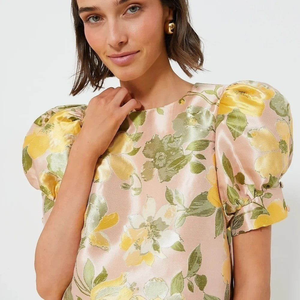NWT! Tuckernuck POMANDER PLACE Floral Lotus Jacquard Thea Blouse X-Large
