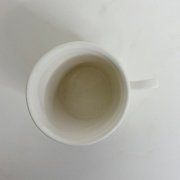 ANTHROPOLOGIE Letter "H" Monogram Mug White Minimalist Coffee Tea Farmhouse H