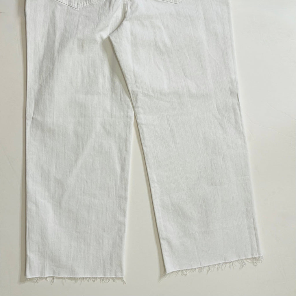 NWT!! J. CREW '96 Slim Wide Jeans Retro Raw Hems Solid White Preppy Frayed 31