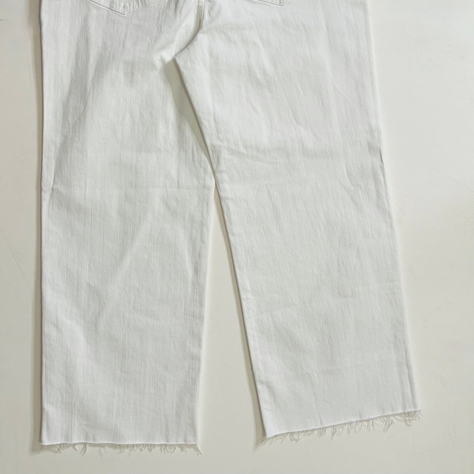 NWT!! J. CREW '96 Slim Wide Jeans Retro Raw Hems Solid White Preppy Frayed 31