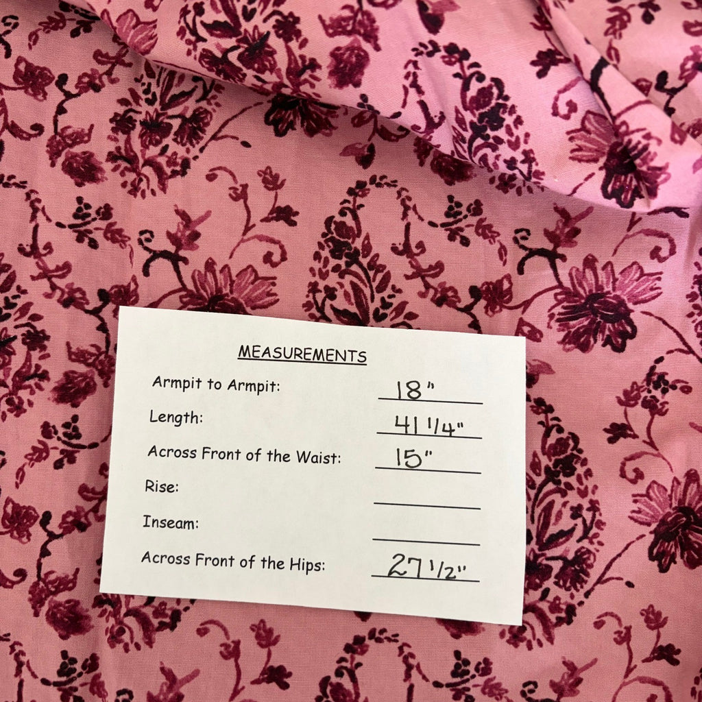 GAL MEETS GLAM Hallie Dress Paisley Floral Pink Purple Box Pleats Pockets Size 8