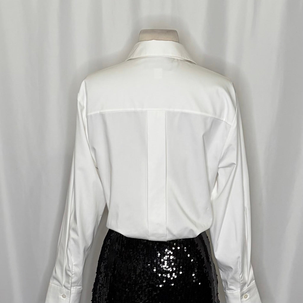 Anthropologie MARE MARE Buttondown Sequin Twofer Dress Black White X-Small