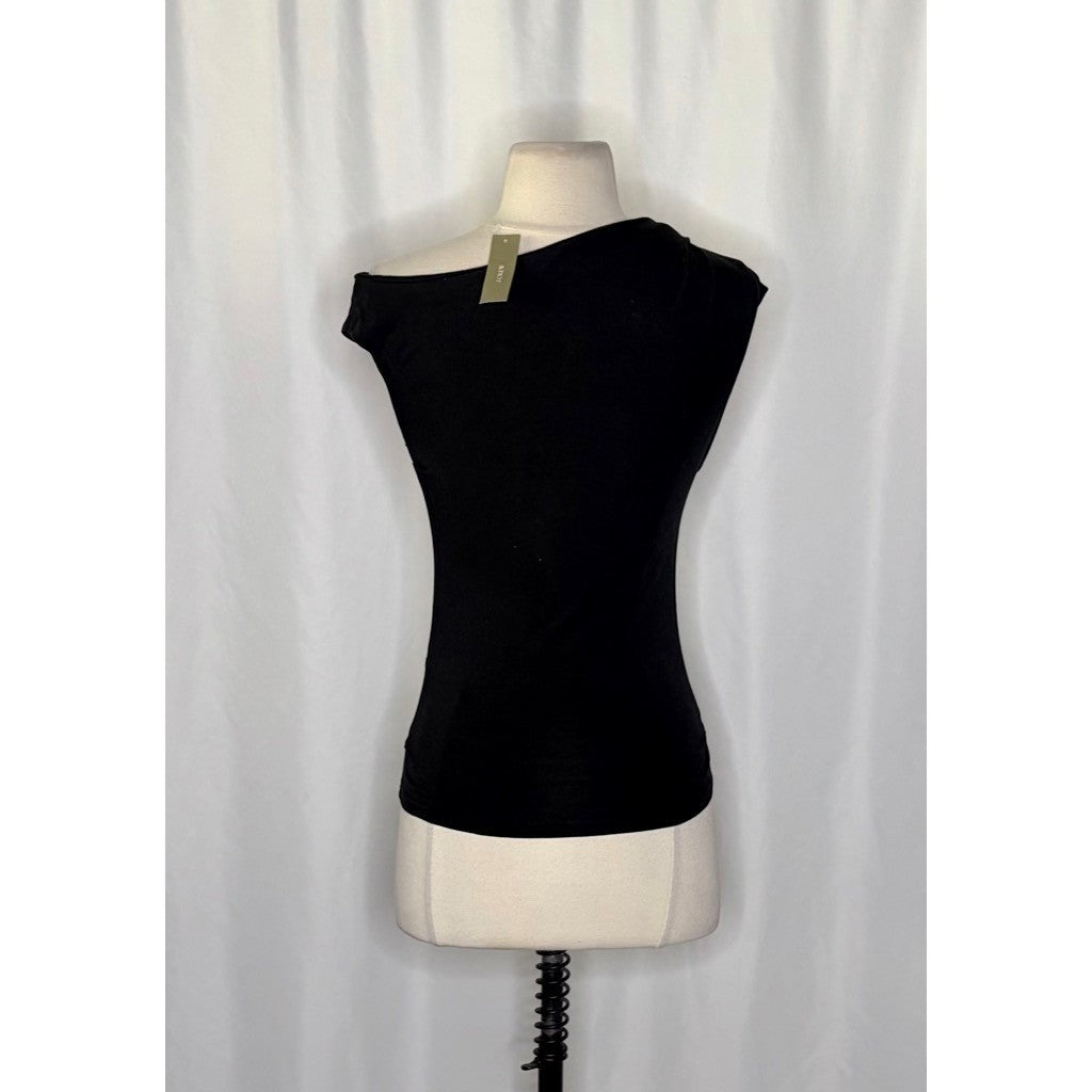 NWT!! J. CREW Stretch Cotton Blend Off the Shoulder Top Solid Black XXS XX-Small