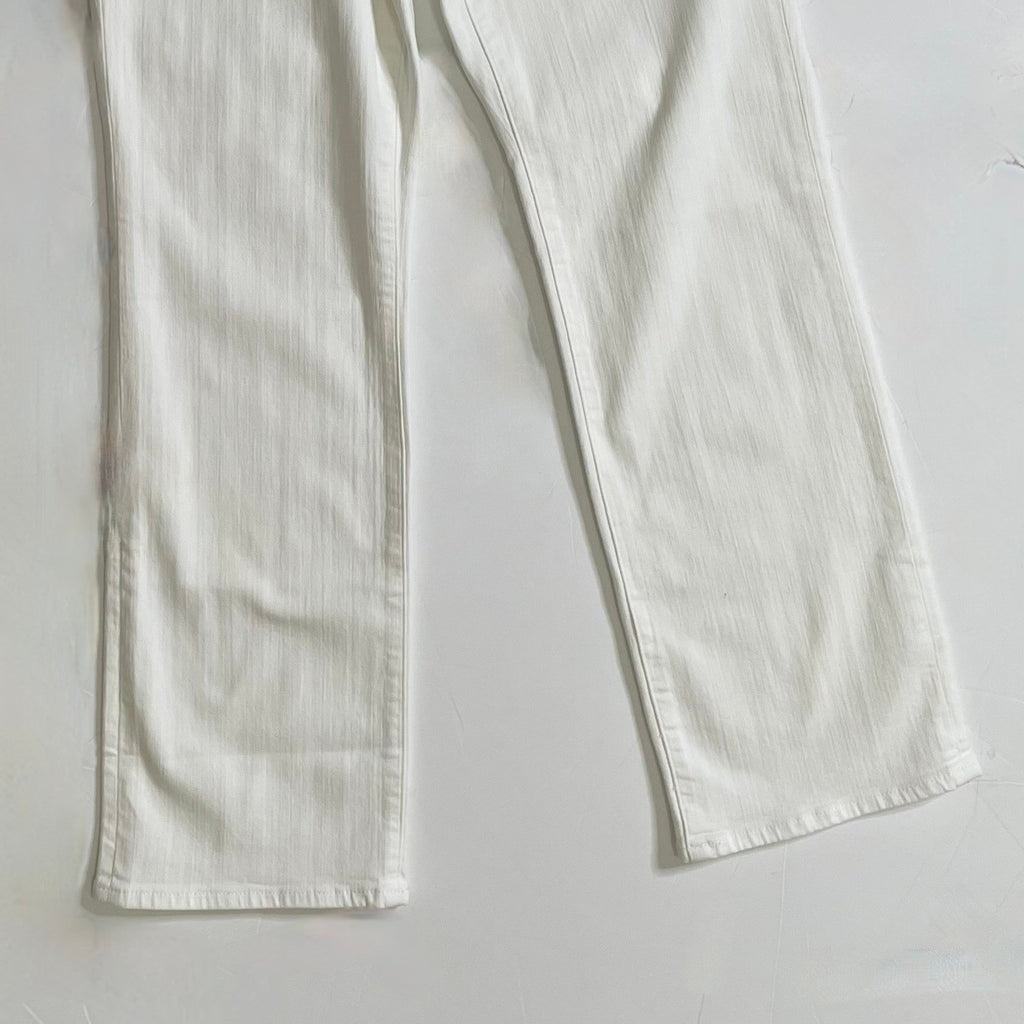 NWT!! J. CREW Mid Rise Kickout Jeans Denim White Stretch Solid Cropped 27 Tall