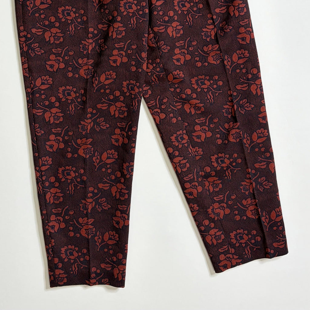 Anthropologie MAEVE Floral Jacquard High-Rise Trousers Pants Tapered Office 2