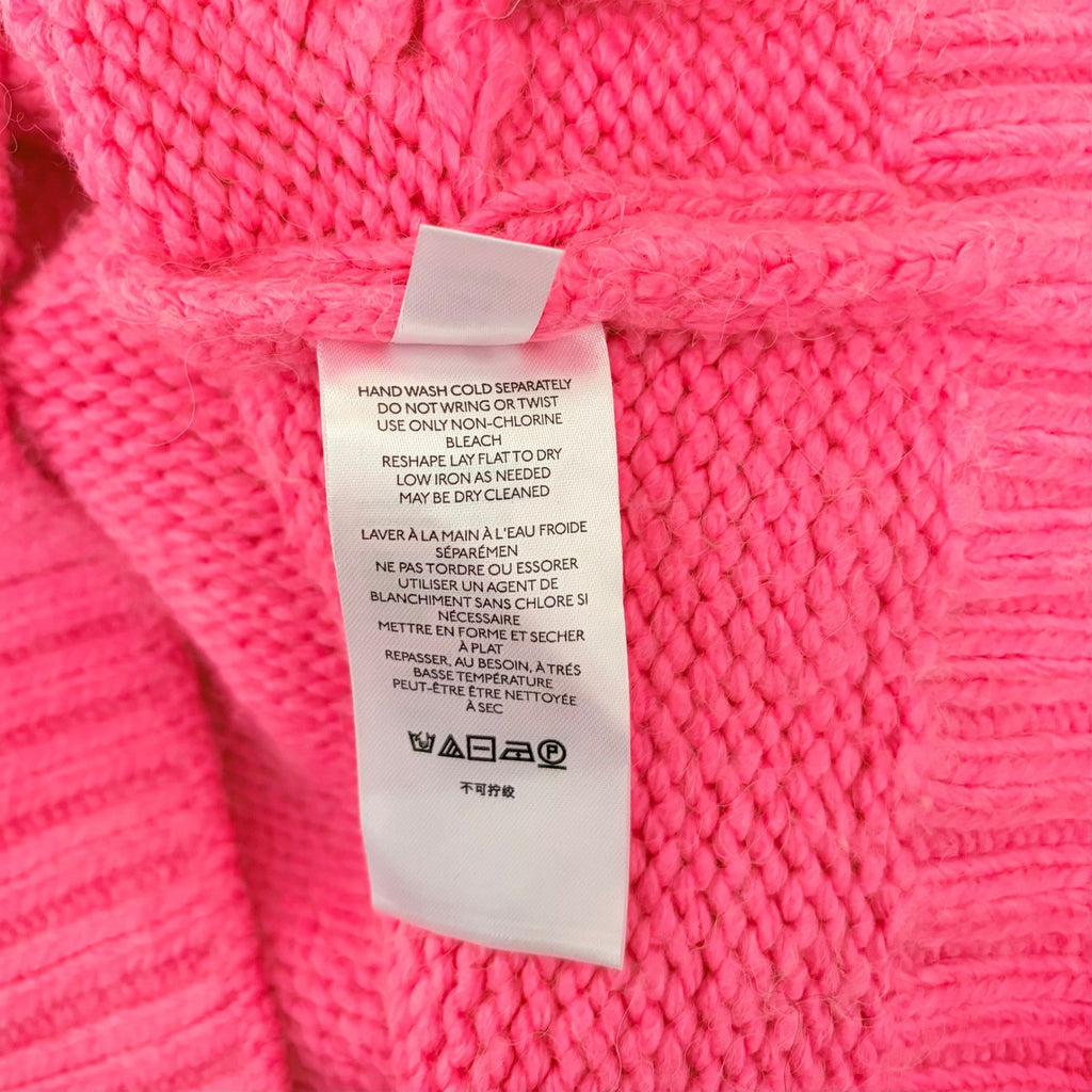 By ANTHROPOLOGIE Pink Cableknit Sweater Wool Pullover Knitwear Small