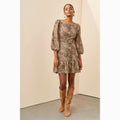 Anthropologie MAEVE Knit Cut-Out Mini Dress Leopard Animal Print Size Party 12