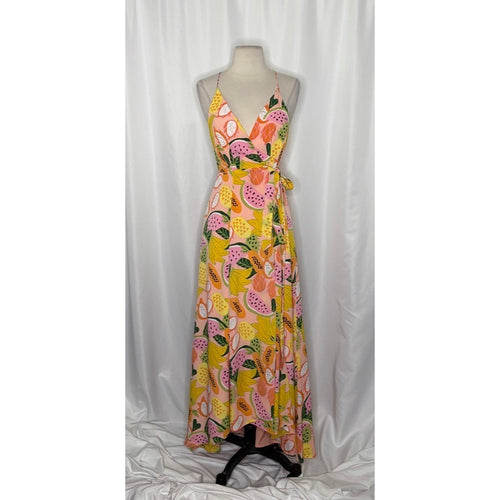 Anthropologie HUTCH Fruit High-Low Wrap Maxi Dress Glenne Tie Waist X-Small