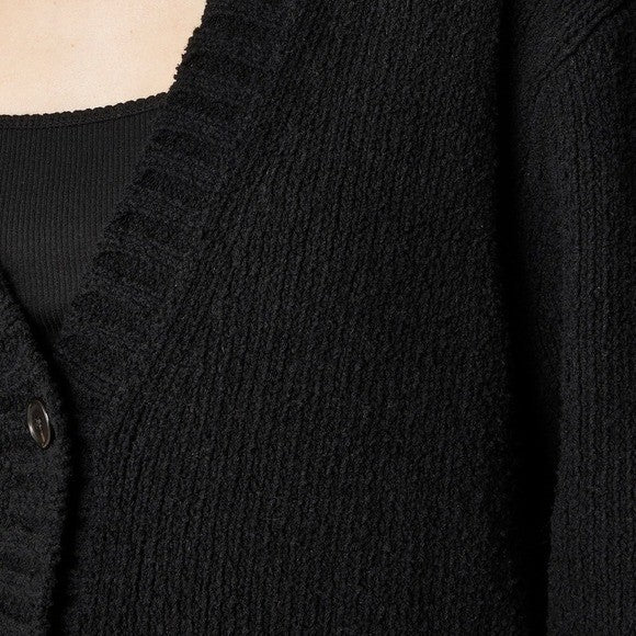 NWT!! J. CREW Marina V-Neck Cardigan Sweater Pockets Solid Black Preppy X-Small